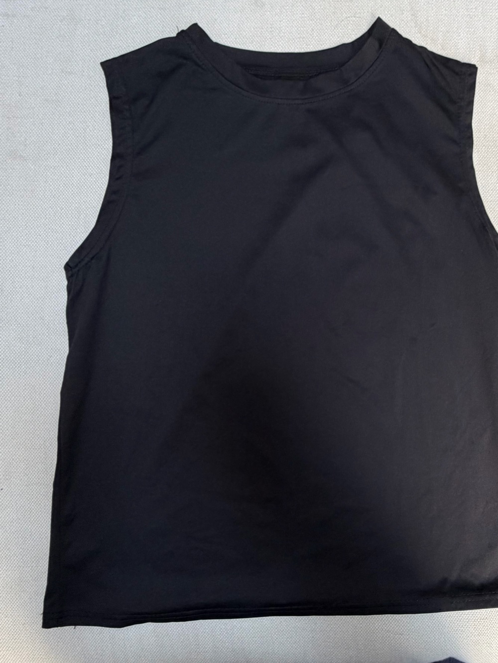 Sleeveless Solid Black Dri-Fit Top